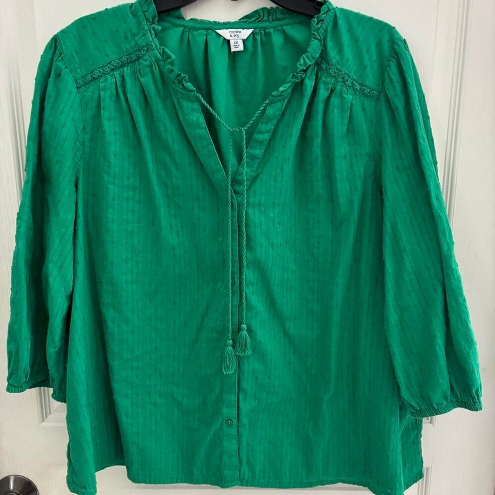 Crown-ivy Women's Green Blouse